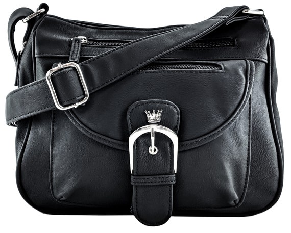 Pistol CCW Concealed Carry Crossbody Handbag Faux Leather Purses