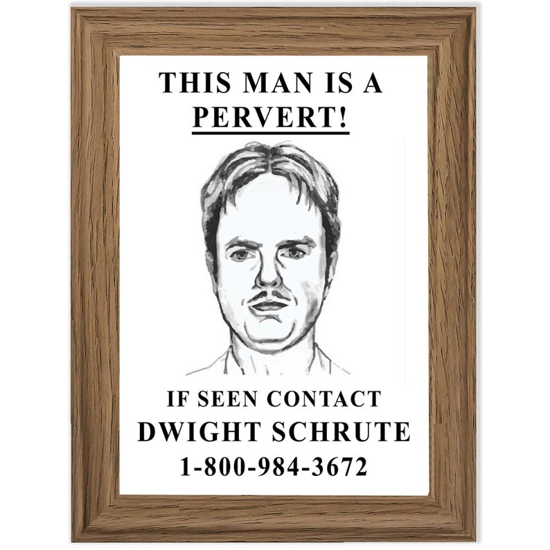 Dwight Schrute Print the Office This Man is a Pervert Sketch | Etsy