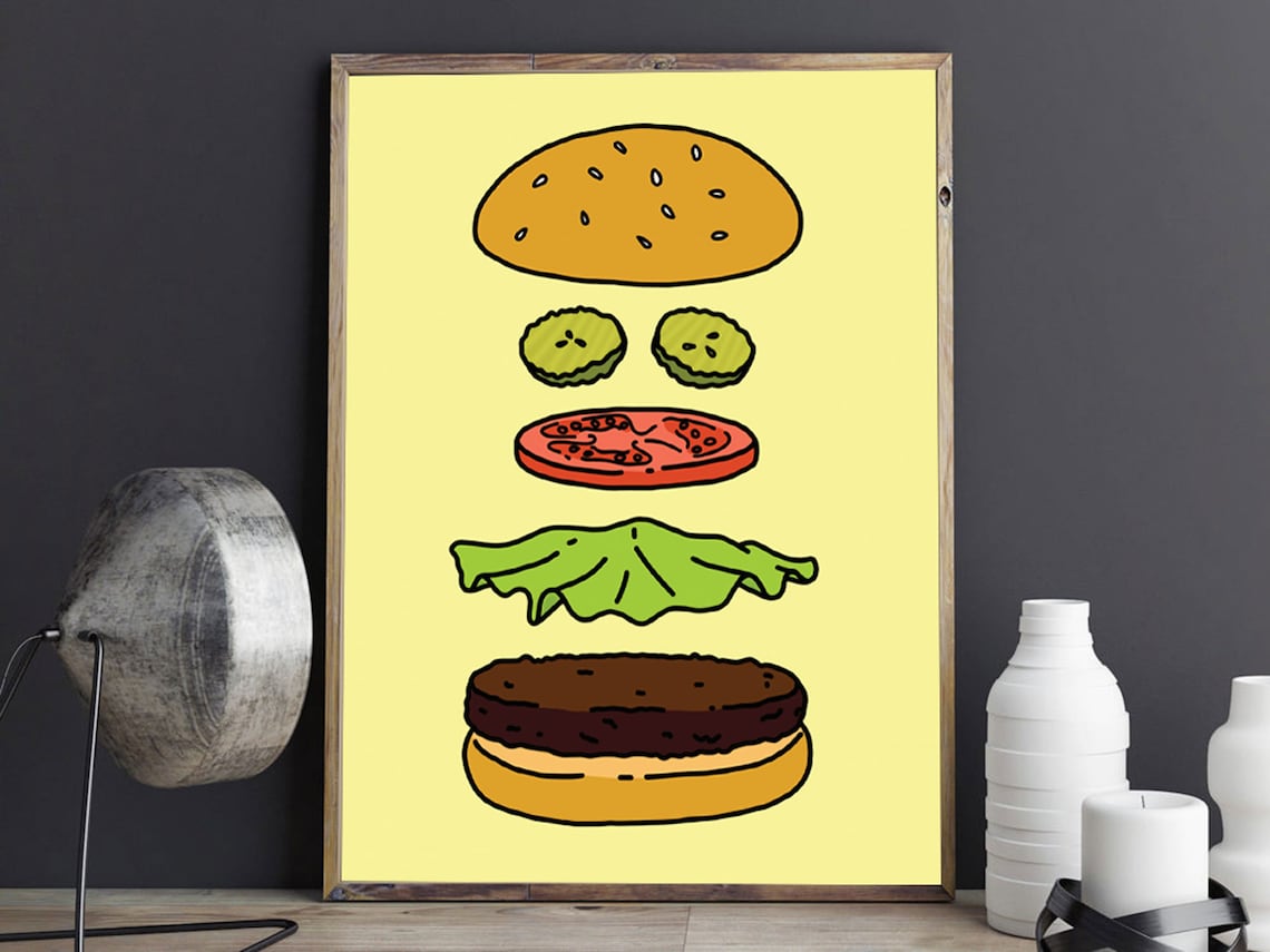 Bob's Burgers Art Layers of the Burger Poster Perfect Etsy UK