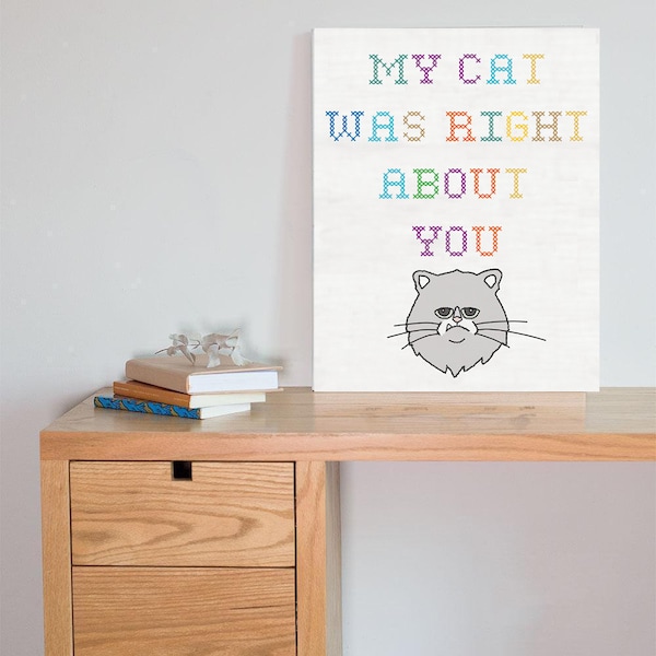 Mr Business - Bobs Burger - Cat Cross Stitch - Bob’s Burgers - My Cat Was Right About You - Mr Business Cat - Tante Gayle Wall Art - Cat Art