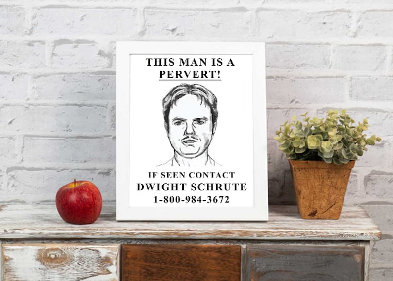 Dwight Schrute Print the Office This Man is a Pervert Sketch | Etsy