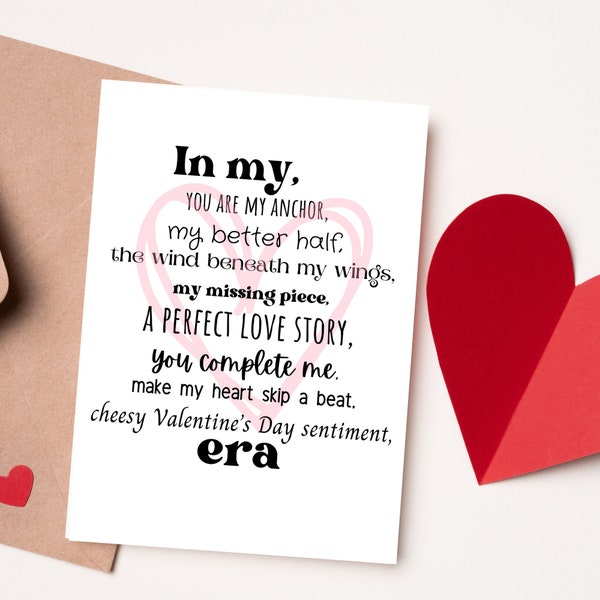 Valentine's Card, Valentine for him, Valentine's Card, Card for him, Card for husband, printable Valentine