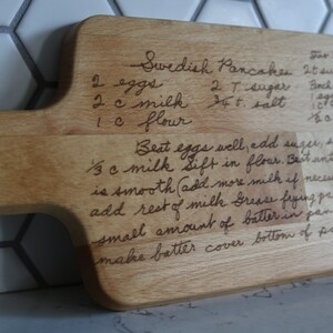 Cutting Board With Handwritten Recipe