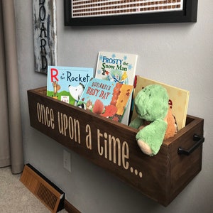 Floating Book Shelf-Once Upon a Time Book Box-Book Bin-Nursery Books-Kids Books-Kids Storage-Toy Storage-Bookcase-Easter Gift