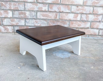 Handmade Rustic Wood Step Stool: Farmhouse Kitchen & Bath