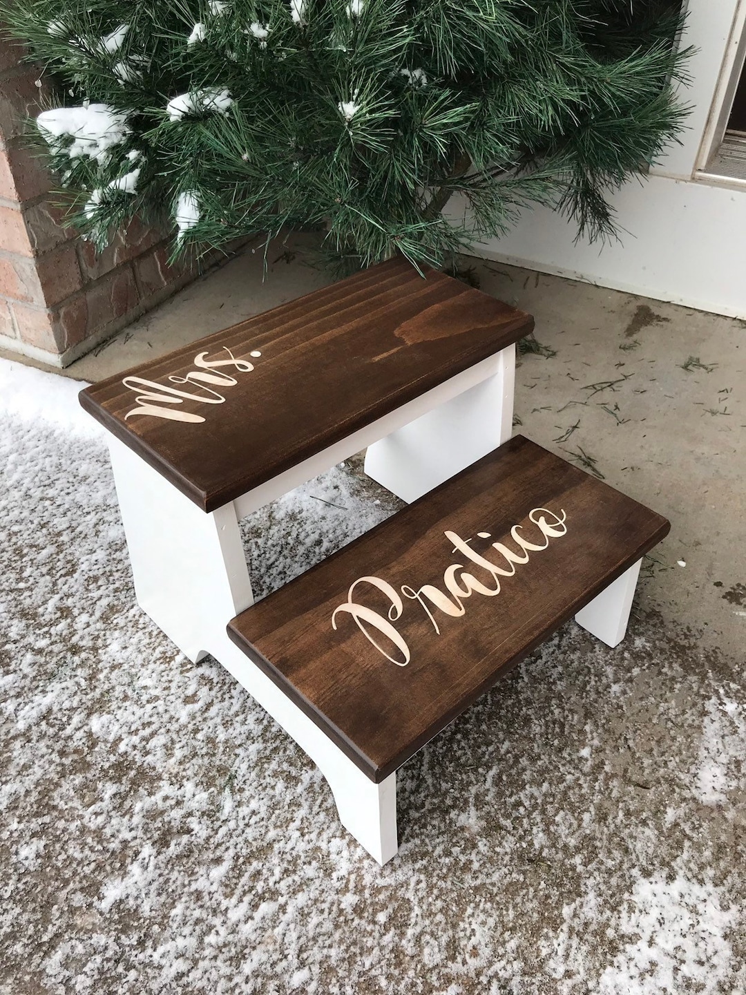 Customizable Wood Step Stool - Rustic Farmhouse Decor, Teacher Gift - Etsy