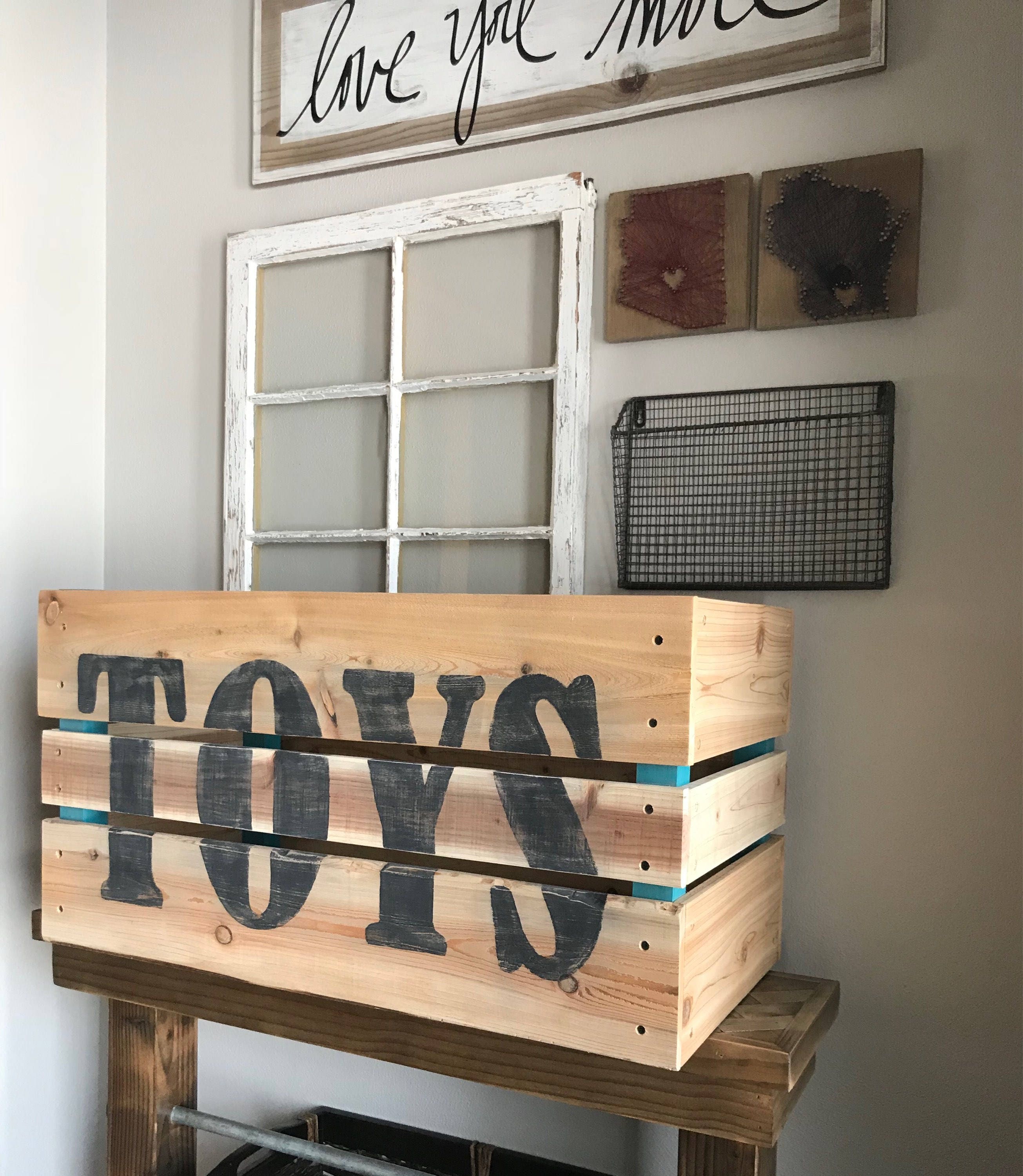 large rustic toy box