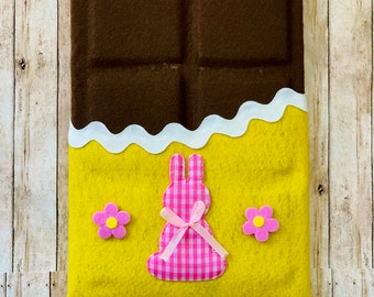 Chocolate bar wreath attachment, XL chocolate bar, Easter chocolate bar, Bunny Bar, Easter Wreath, Spring Wreath