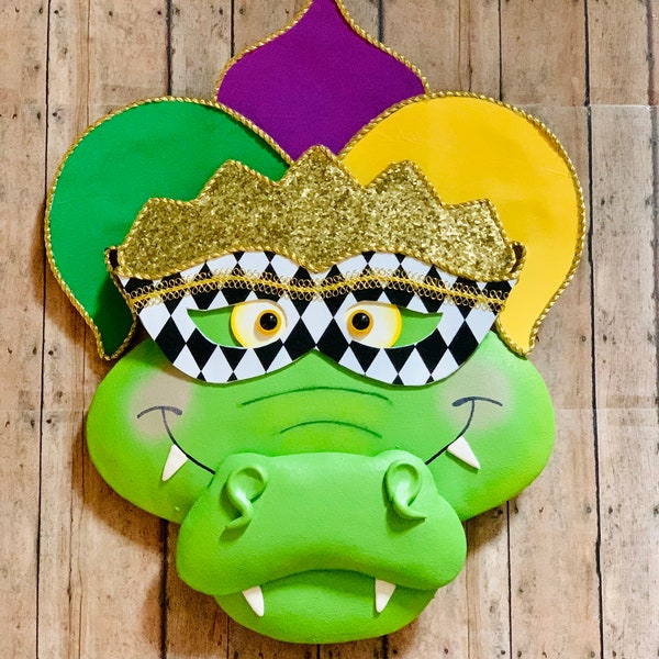 mardi gras alligator earrings