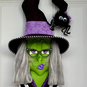 Witch Wreath Attachment, Violet  Witch, Halloween Wreath,Wicked Witch,Halloween Wreath For Front Door, Witch Door Hanger,PRE-ORDER