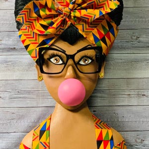 Juneteenth Girl Wreath Attachment, Bubblegum African American wreath attachment, Black History Month, Juneteenth, Wreath Sign
