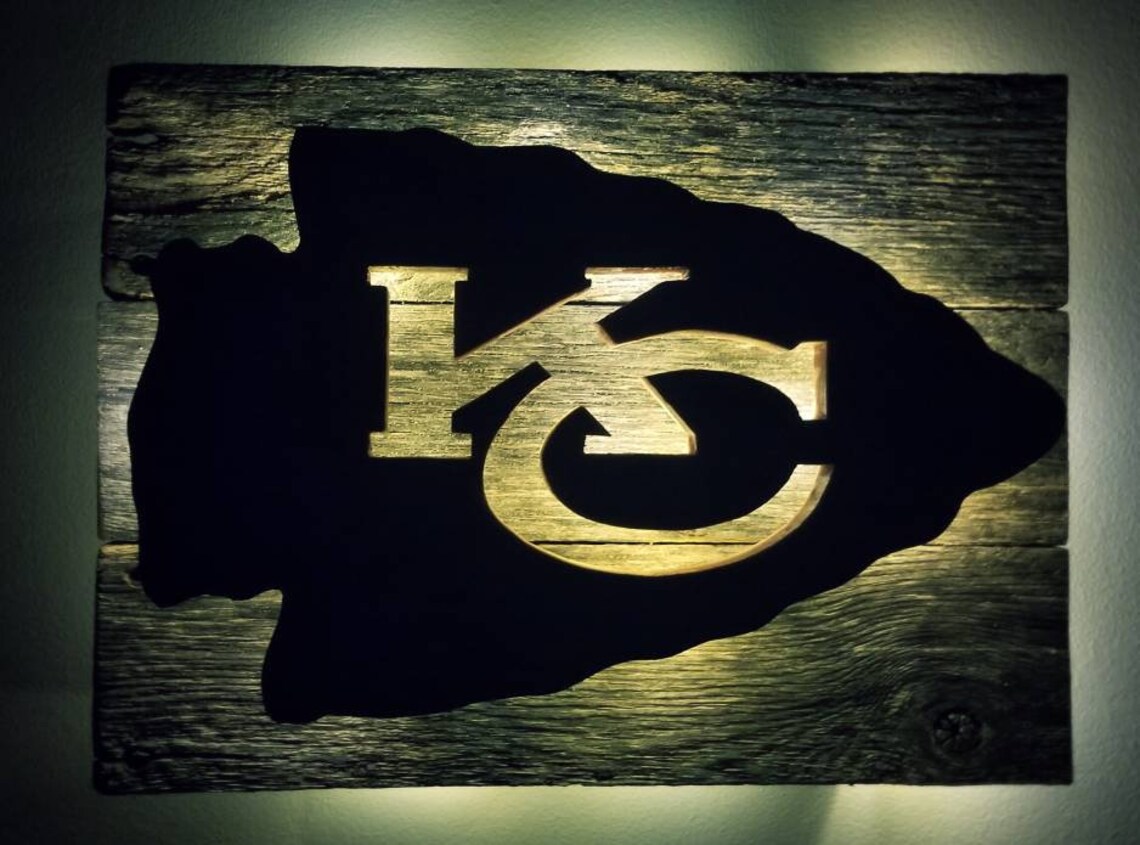 Rustic Kansas City Chiefs Wall Decor Etsy