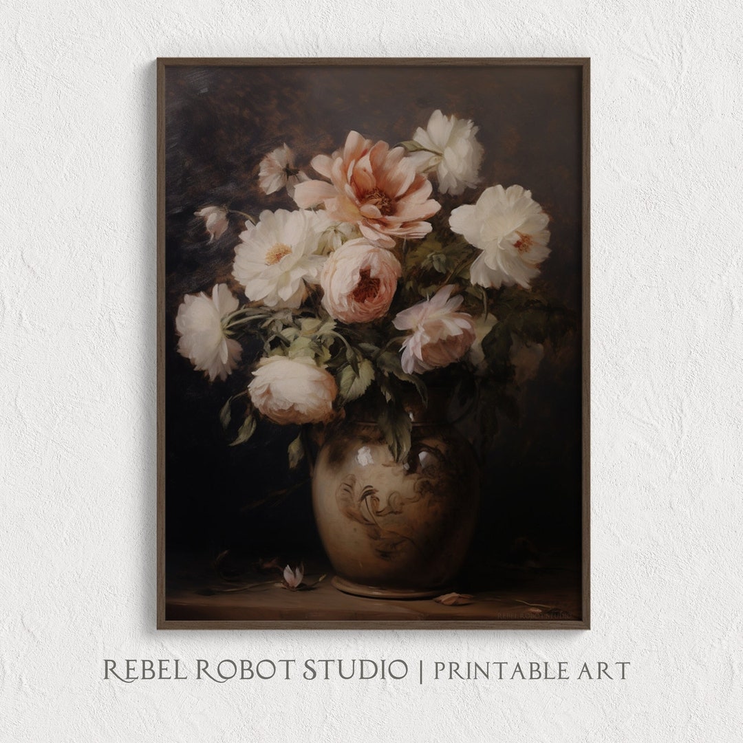 Vintage Blooms PRINTABLE Peonies Roses Antique Romantic Floral ...