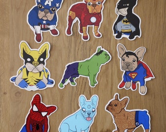 Frenchie Super Heroes - Sticker Pack
