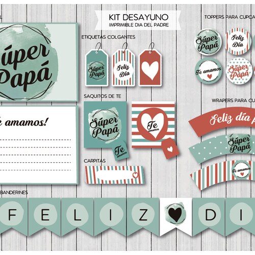 Printable Kit Father's Day. PREMIUM Printable Breakfast. | Etsy