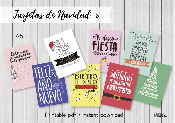 Tarjetas De Navidad En Espanol Set De 8 Tarjetas Imprimibles Etsy tarjetas de navidad en espanol set de 8 tarjetas imprimibles feliz navidad descarga instantanea tamano postal regalo de navidad pdf