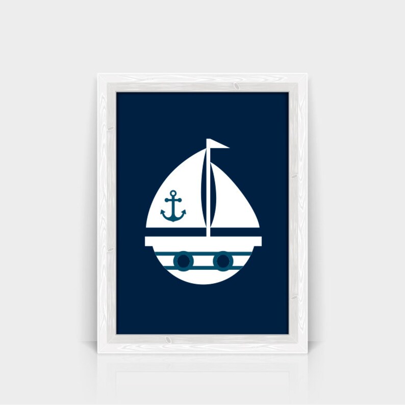 Nautical Wall Art Nautical Nursery Decor ANCHOR Sailboat Etsy
