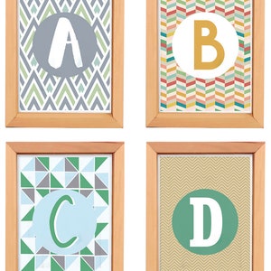 Printable Letters Poster. Set of 24 Posters. Poster ABC FREE - Etsy