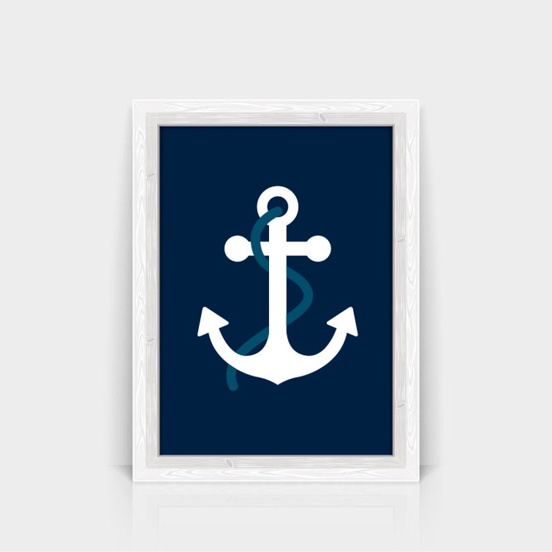 Nautical Wall Art Nautical Nursery Decor ANCHOR Sailboat Etsy