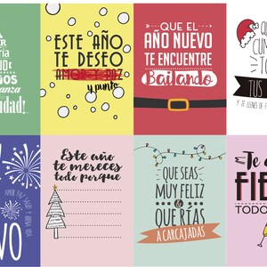 SPAANSE KERSTkaarten. Set van 8 afdrukbare kaarten. Vrolijk Kerstfeest. Direct downloaden Postformaat. Kerstcadeau. PDF-afdrukbare bestanden