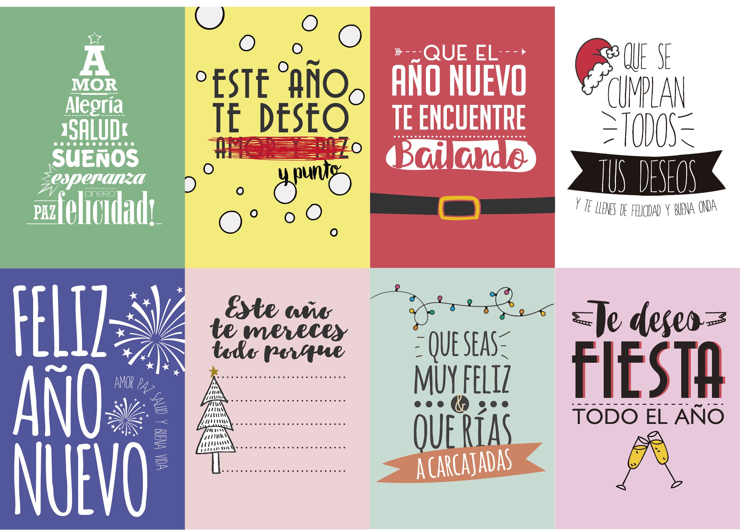 SPANISH CHRISTMAS Cards Set 8 Printable Cards Merry Etsy