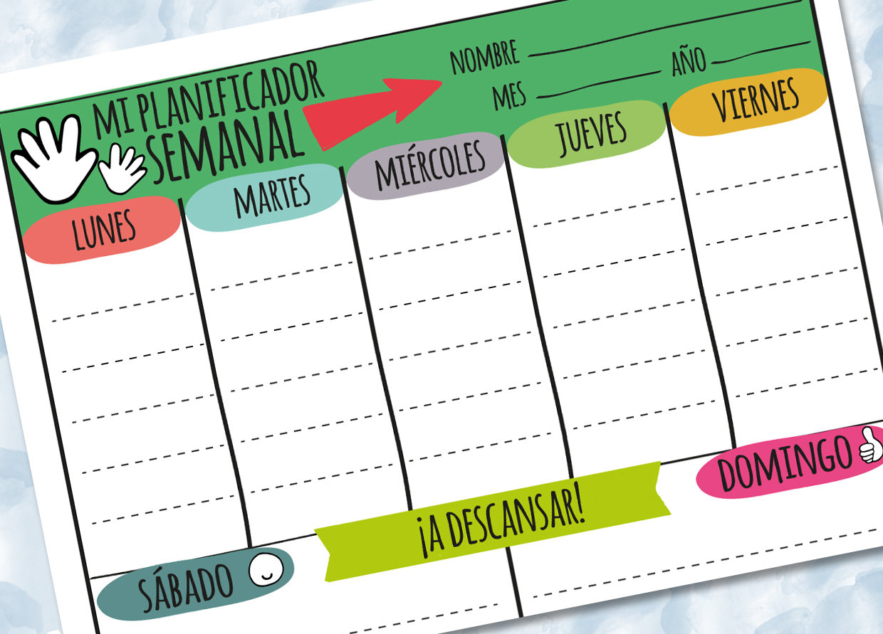 Organizador Semanal Infantil. Planificador semanal infantil. IMPRIMIBLE a4.  Descarga instantánea. Horario Semanal Planner kids - Etsy México, image size:1240x891