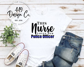 This Nurse Loves Her Police Officer Unisex Softstyle T-Shirt