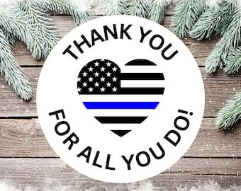 INSTANT DOWNLOAD Police Appreciation Week Law Enforcement Support Printable Digital File DIY Stickers, Tags, Labels, Cupcake Toppers