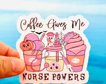 Halloween Nurse Sticker | Spooky Nurse Sticker | Spooky Ghost Sticker | Stickers for Macbook, Water Bottles, Phones, Notebooks