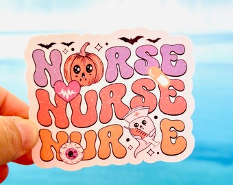 Halloween Nurse Sticker | Spooky Nurse Sticker | Spooky Ghost Sticker | Stickers for Macbook, Water Bottles, Phones, Notebooks