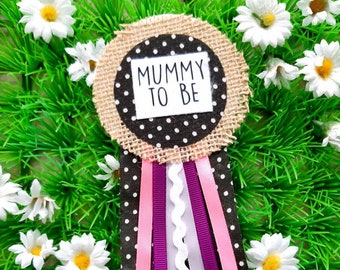 Baby Shower Corsage Mum To Be Ribbon Rosette Badge