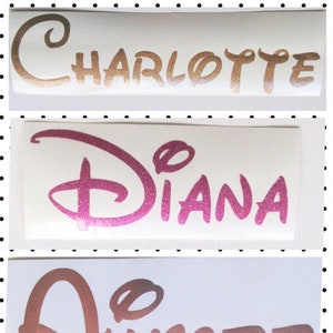 Disney Style Font Decal Name Sticker