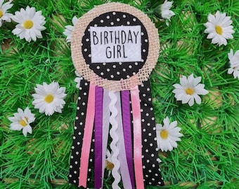 Birthday Girl Corsage Ribbon Badge