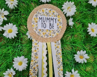 Baby Shower Corsage Mum To Be Ribbon Rosette Badge