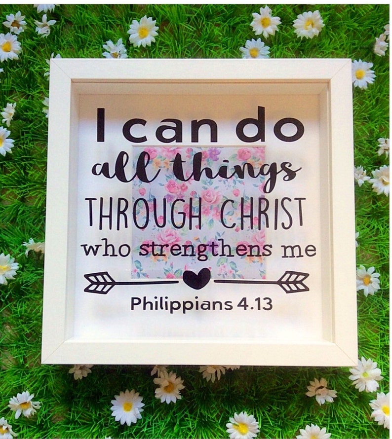Bible Verse Scripture Frame Philippians 4 13 I Can Do All Etsy