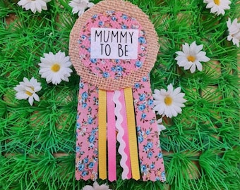 Baby Shower Corsage Mum To Be Ribbon Rosette Badge