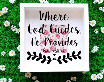 Bible Scripture Frame, Christian Gifts, Isaiah 58, Where God Guides