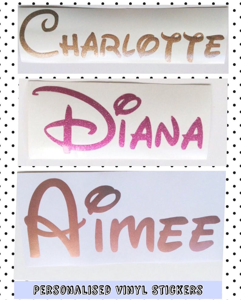 disney schrift aufkleber aufkleber glitter namen aufkleber | etsy