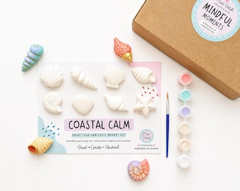 Shell Magnet Painting Kit for Adults – Mindful Paint Your Own Craft Set