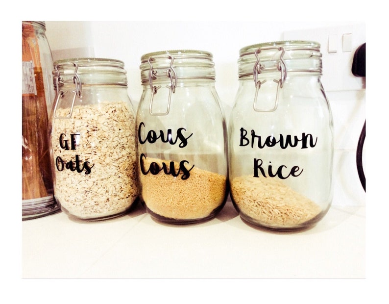 Mason Jar Stickers Personalised Decals for Kitchen Etsy UK