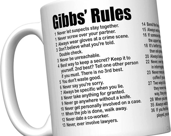 Ncis 2023 gibbs rules coffee mug farewell edition all 38 rules etsy