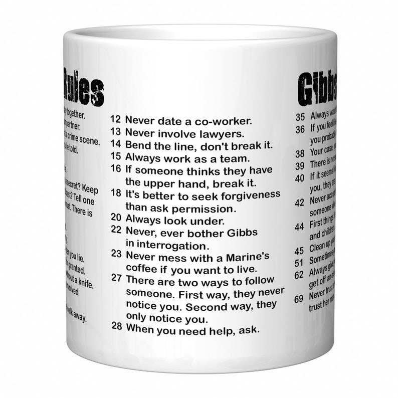 Ncis gibbs rules coffee mug with distressed etsy