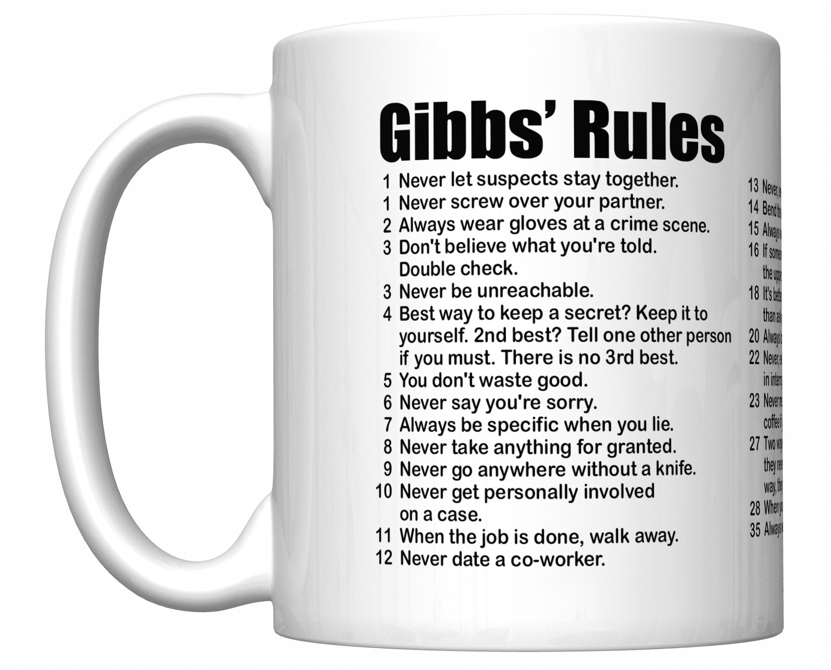 11oz mug NCIS Gibbs Rules Printed Ceramic Coffee Tea Cup Gift 