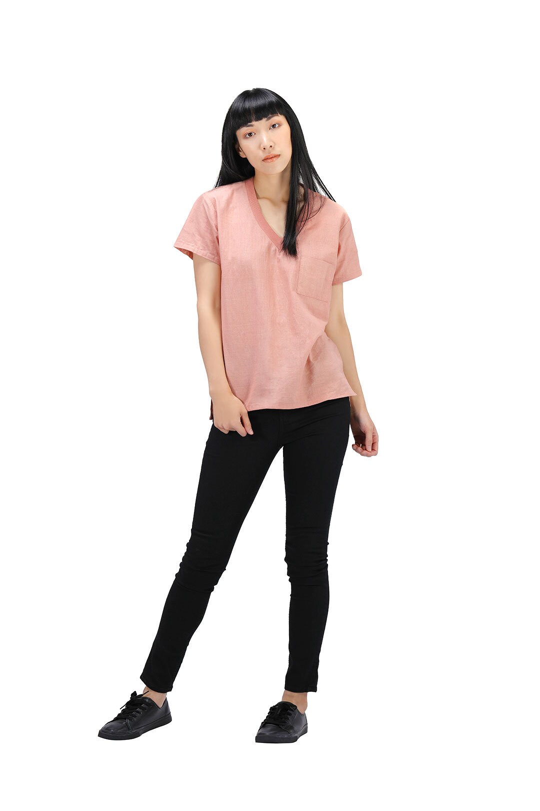 Pink V Neck T Shirts Women Tshirt Mockup T-shirt Design - Etsy New Zealand
