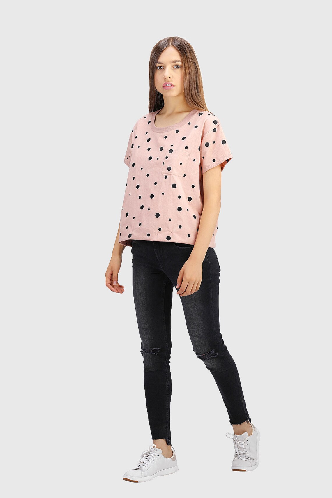 Pink Polka Dots Women's Crew Neck Shirt Polka Dot Crop Etsy UK