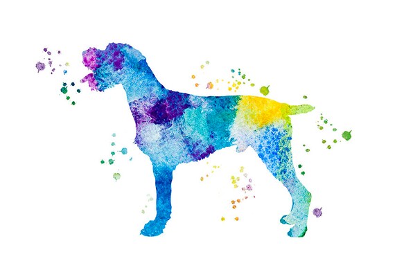 Niemiecki Szorstkowłosy Wskaźnik Druku Dog Print Sztuki Psa Przedszkola Wall Art Akwarela Sztuka Cyfrowa Pies Instant Download Print Druku