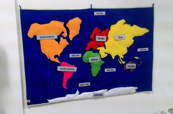 Carte Du Monde Montessori En Feutre Feutre De Carte Du