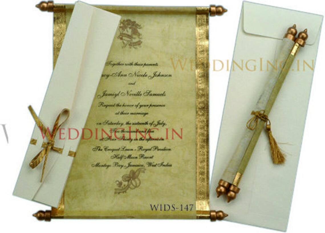 Scroll Invitations Wedding Scroll Engagement Etsy
