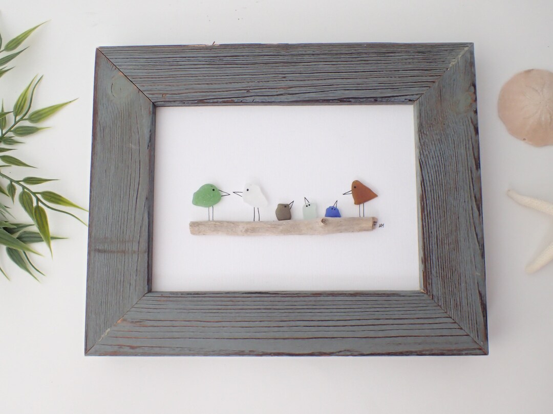Sea Glass Family Art Picture / Beach Glass Art / Sea Glass - Etsy
