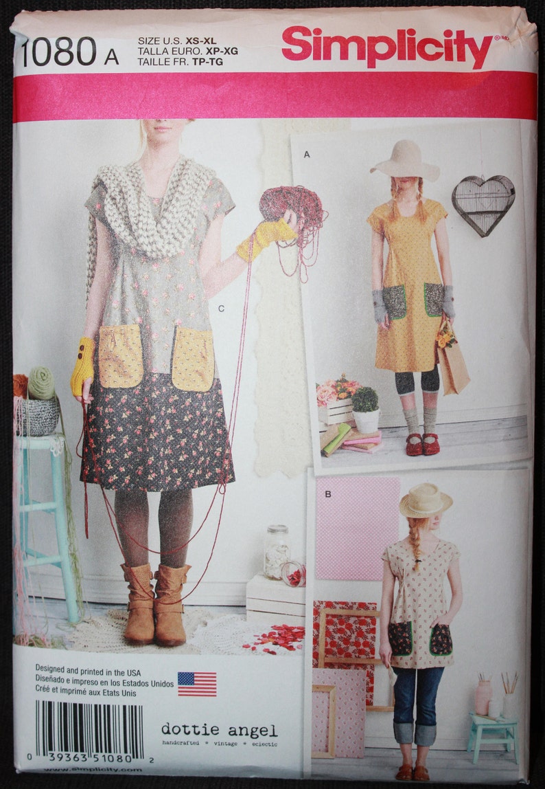 Size A 3-4-5-6-7-8 Simplicity Pattern 8101 Childs Dress and Tunic from Dottie Angel SEWING PATTERN